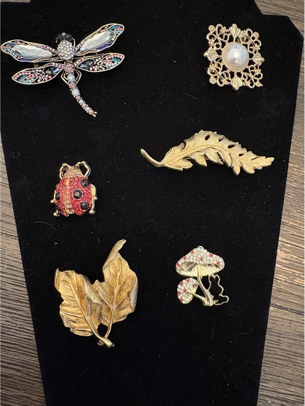Beautiful Brooches Lot Of 6 BSK, Coro , Some Unsigned Ladybug Dragonfly